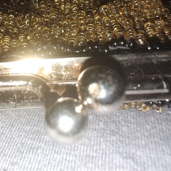 Majesty Line by ALBERTARIO Vintage Beaded Gold  Brown Clutch Purse - Picture 3 of 6